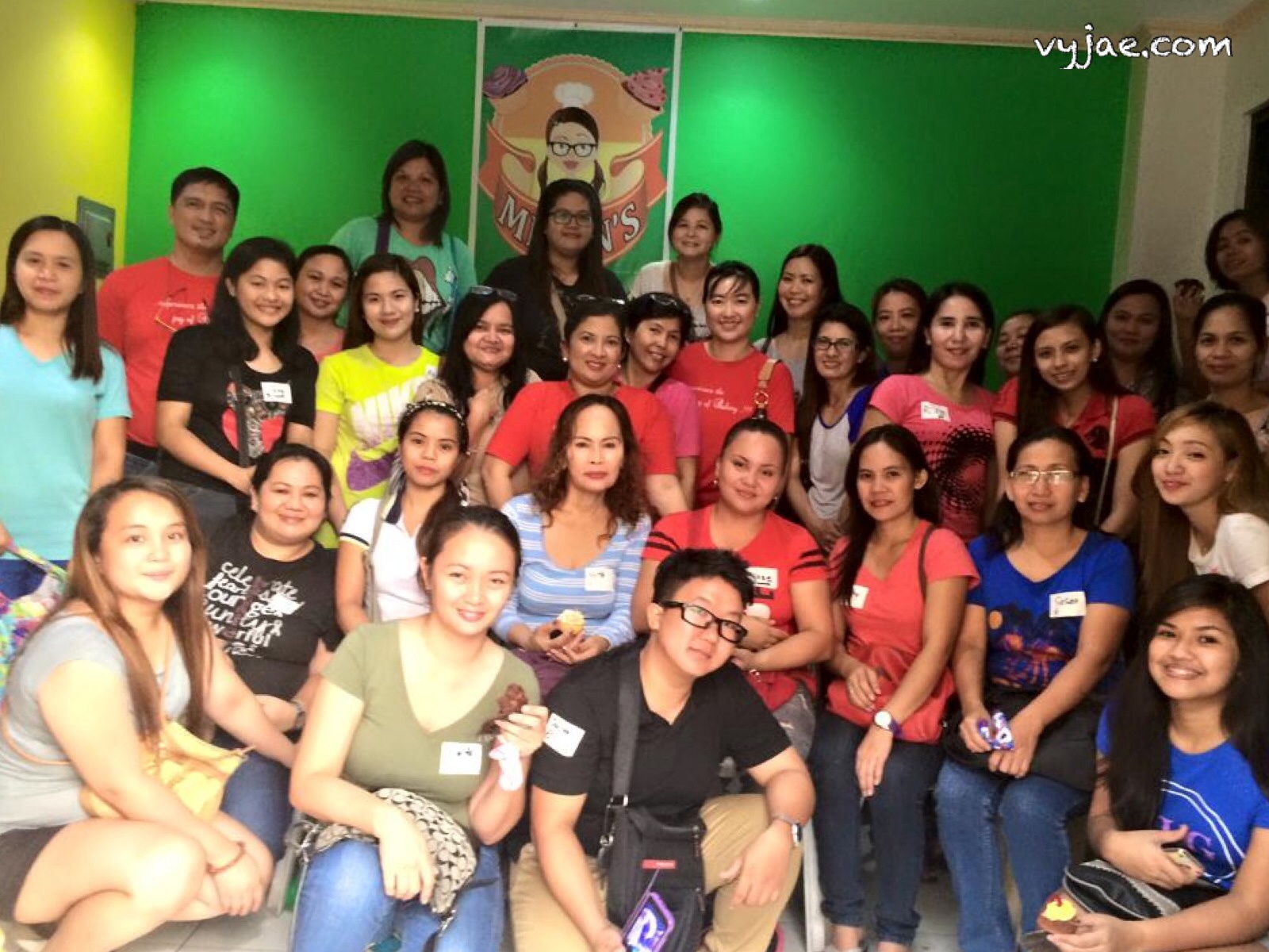 Baking demo participants with Chef Jimbo de Panadero and store owner Elda Corado.